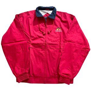 Quality Port Authority Windbreaker Jacket Wells Fargo Emblem 3 Pockets Siren Red